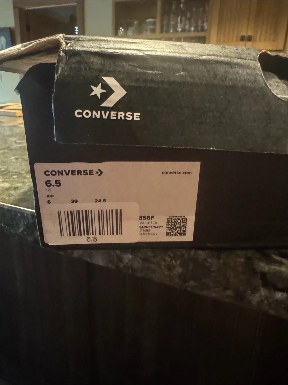 Converse Kids White High Top Sneakers with Red Trim